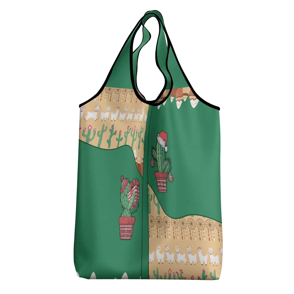 Western Yoke Grocery Bag Cactus Christmas Cute Style - Wonder Print Shop