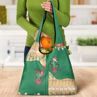 Western Yoke Grocery Bag Cactus Christmas Cute Style - Wonder Print Shop