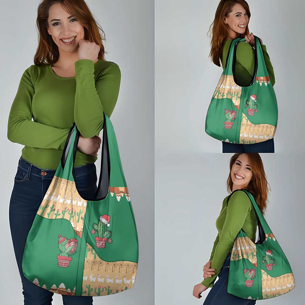 Western Yoke Grocery Bag Cactus Christmas Cute Style - Wonder Print Shop