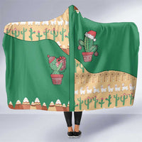 Western Yoke Hooded Blanket Cactus Christmas Cute Style - Wonder Print Shop