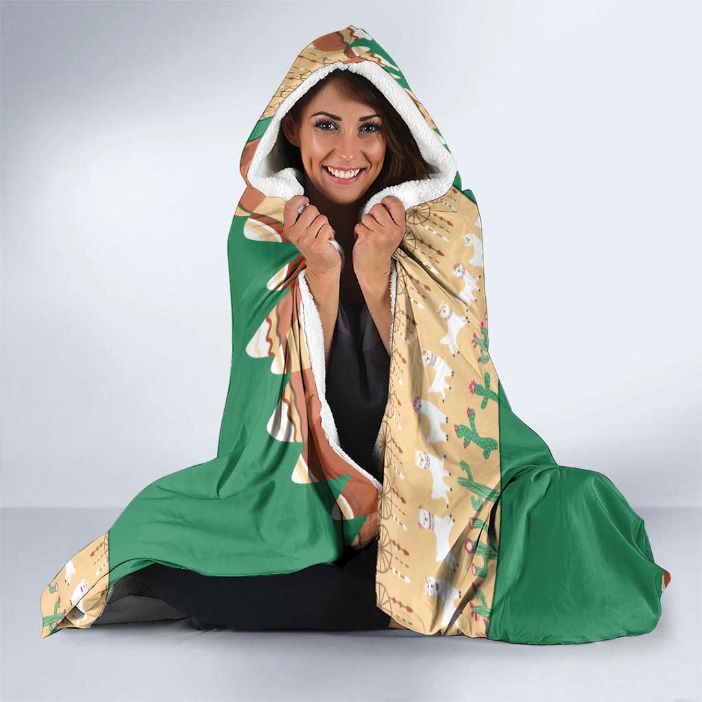 Western Yoke Hooded Blanket Cactus Christmas Cute Style - Wonder Print Shop