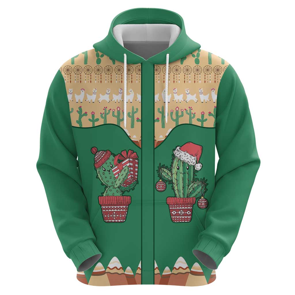 Western Yoke Hoodie Cactus Christmas Cute Style - Wonder Print Shop