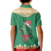 Western Yoke Kid Polo Shirt Cactus Christmas Cute Style - Wonder Print Shop