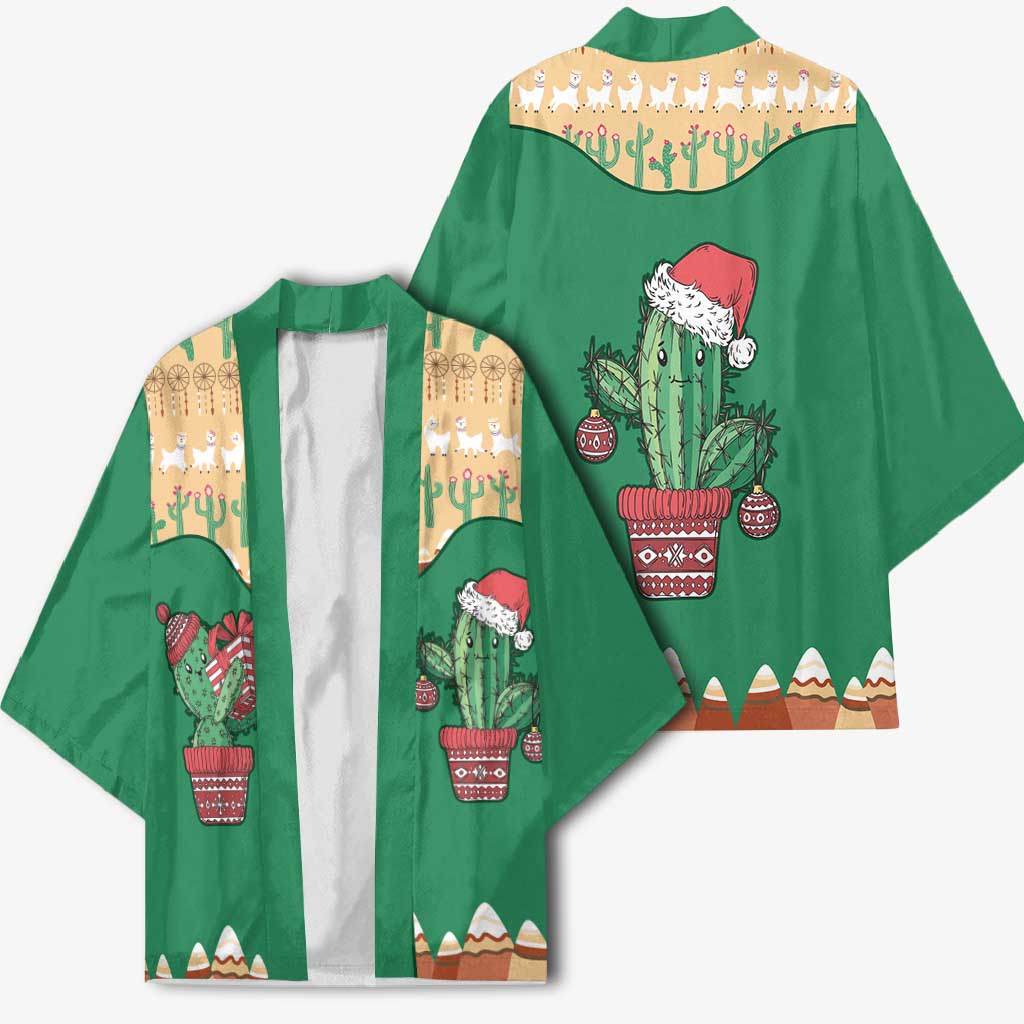 Western Yoke Kimono Cactus Christmas Cute Style - Wonder Print Shop