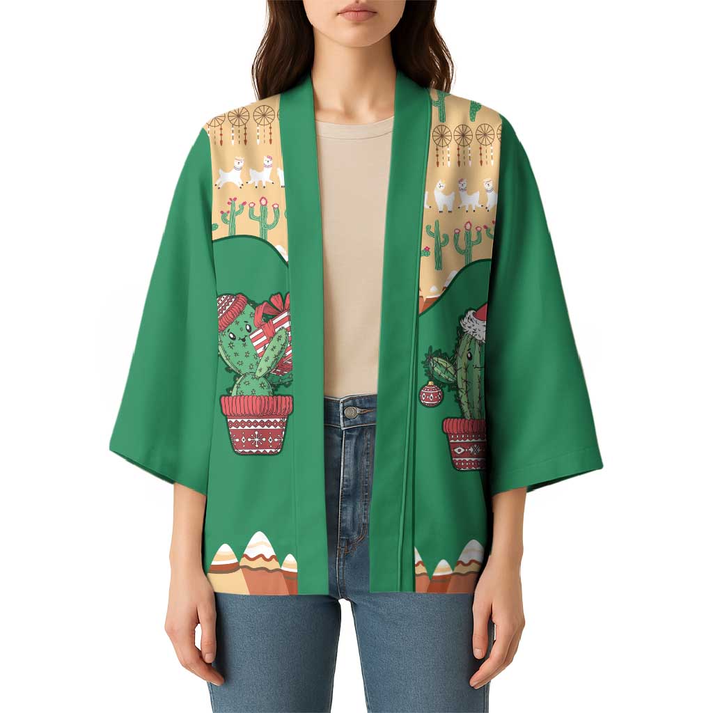 Western Yoke Kimono Cactus Christmas Cute Style - Wonder Print Shop