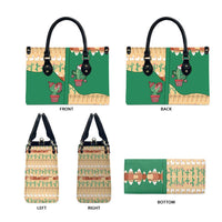 Western Yoke Leather Bag Cactus Christmas Cute Style - Wonder Print Shop