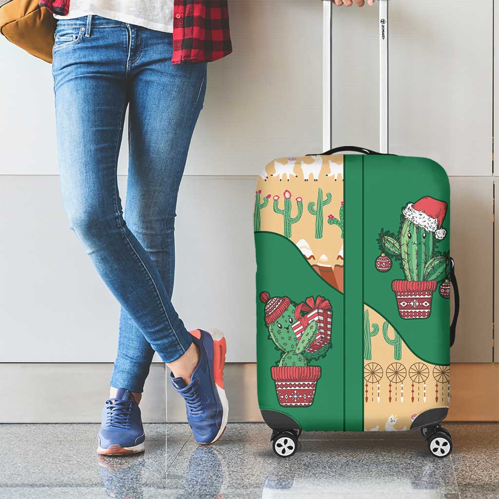 Western Yoke Luggage Cover Cactus Christmas Cute Style - Wonder Print Shop