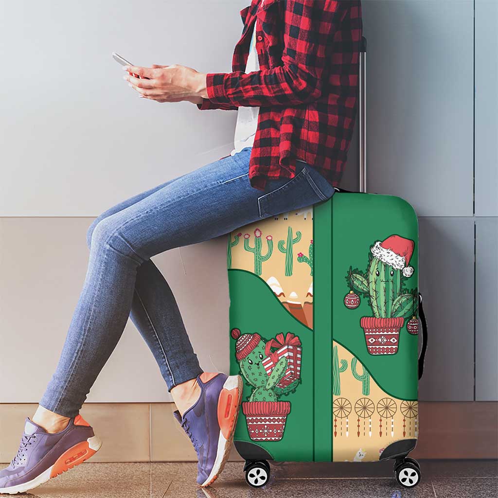 Western Yoke Luggage Cover Cactus Christmas Cute Style - Wonder Print Shop