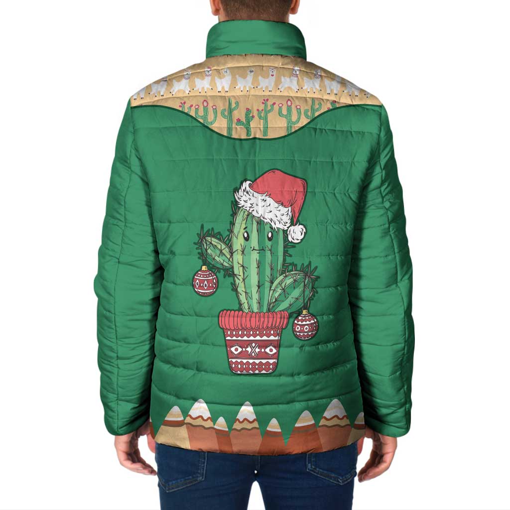 Western Yoke Padded Jacket Cactus Christmas Cute Style - Wonder Print Shop