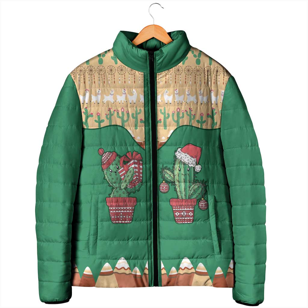 Western Yoke Padded Jacket Cactus Christmas Cute Style - Wonder Print Shop