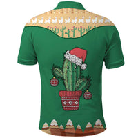 Western Yoke Polo Shirt Cactus Christmas Cute Style - Wonder Print Shop