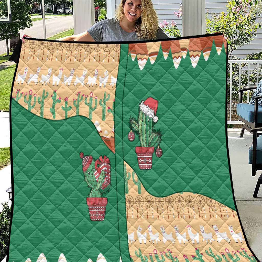 Western Yoke Quilt Cactus Christmas Cute Style - Wonder Print Shop
