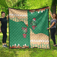 Western Yoke Quilt Cactus Christmas Cute Style - Wonder Print Shop