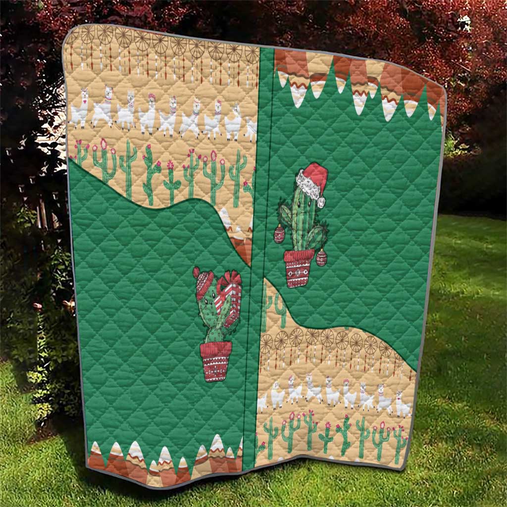 Western Yoke Quilt Cactus Christmas Cute Style - Wonder Print Shop