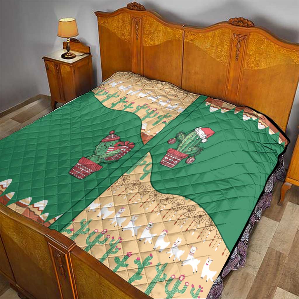 Western Yoke Quilt Cactus Christmas Cute Style - Wonder Print Shop