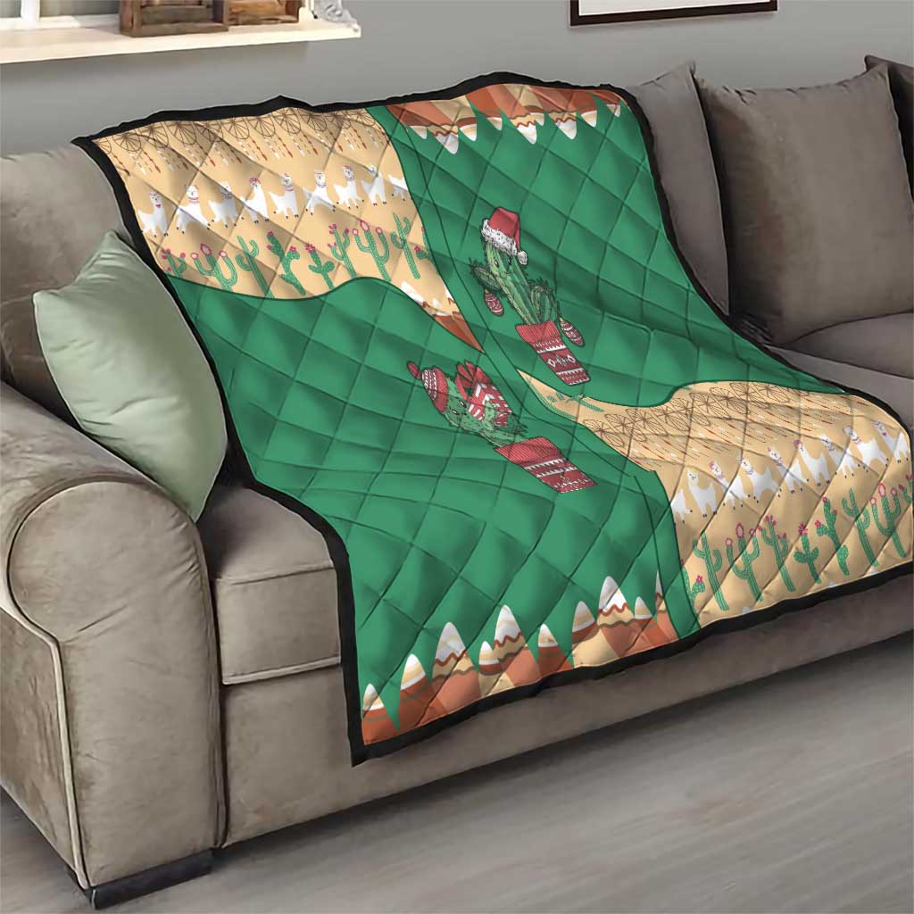 Western Yoke Quilt Cactus Christmas Cute Style - Wonder Print Shop