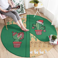 Western Yoke Round Carpet Cactus Christmas Cute Style - Wonder Print Shop
