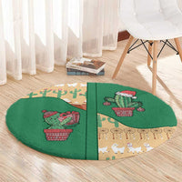 Western Yoke Round Carpet Cactus Christmas Cute Style - Wonder Print Shop