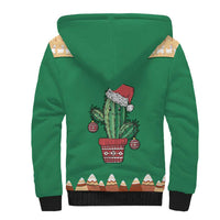 Western Yoke Sherpa Hoodie Cactus Christmas Cute Style - Wonder Print Shop