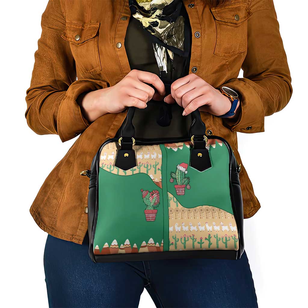 Western Yoke Shoulder Handbag Cactus Christmas Cute Style - Wonder Print Shop