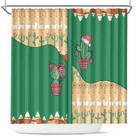 Western Yoke Shower Curtain Cactus Christmas Cute Style - Wonder Print Shop