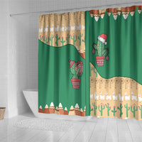 Western Yoke Shower Curtain Cactus Christmas Cute Style - Wonder Print Shop