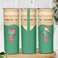 Western Yoke Skinny Tumbler Cactus Christmas Cute Style - Wonder Print Shop