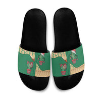 Western Yoke Slide Sandals Cactus Christmas Cute Style - Wonder Print Shop