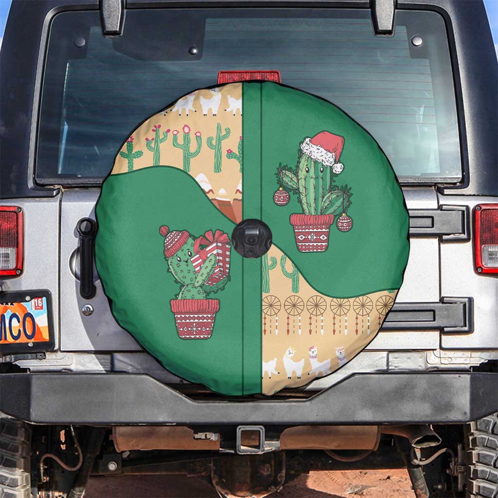 Western Yoke Spare Tire Cover Cactus Christmas Cute Style - Wonder Print Shop