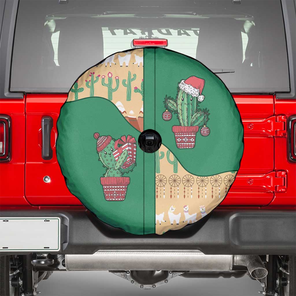 Western Yoke Spare Tire Cover Cactus Christmas Cute Style - Wonder Print Shop