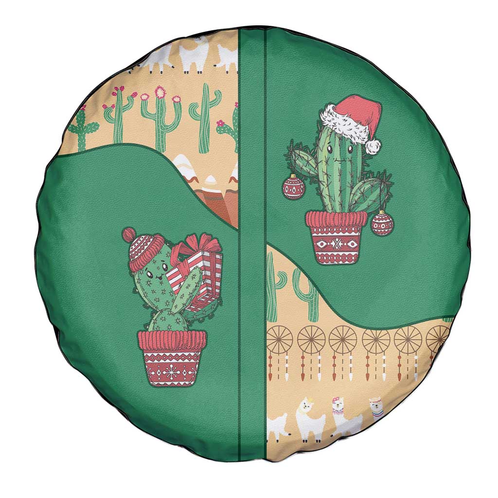 Western Yoke Spare Tire Cover Cactus Christmas Cute Style - Wonder Print Shop