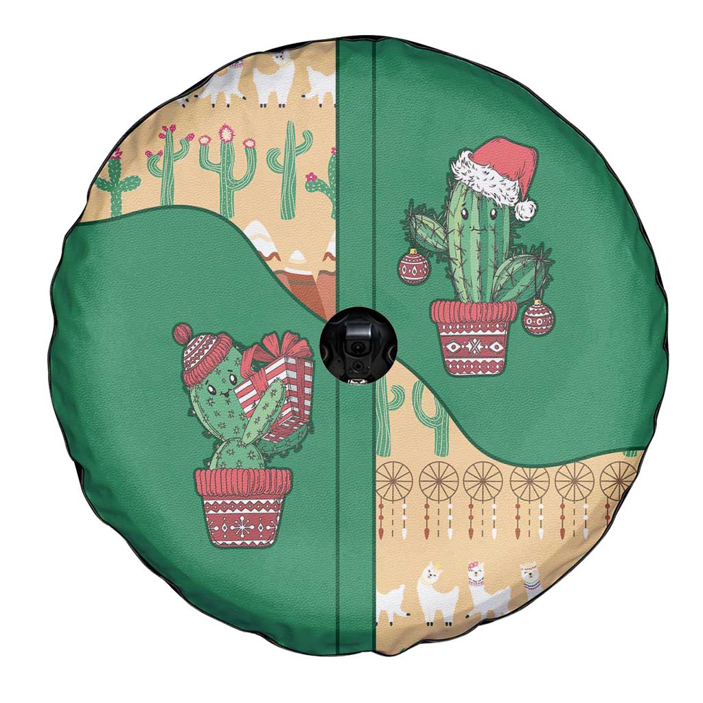 Western Yoke Spare Tire Cover Cactus Christmas Cute Style - Wonder Print Shop