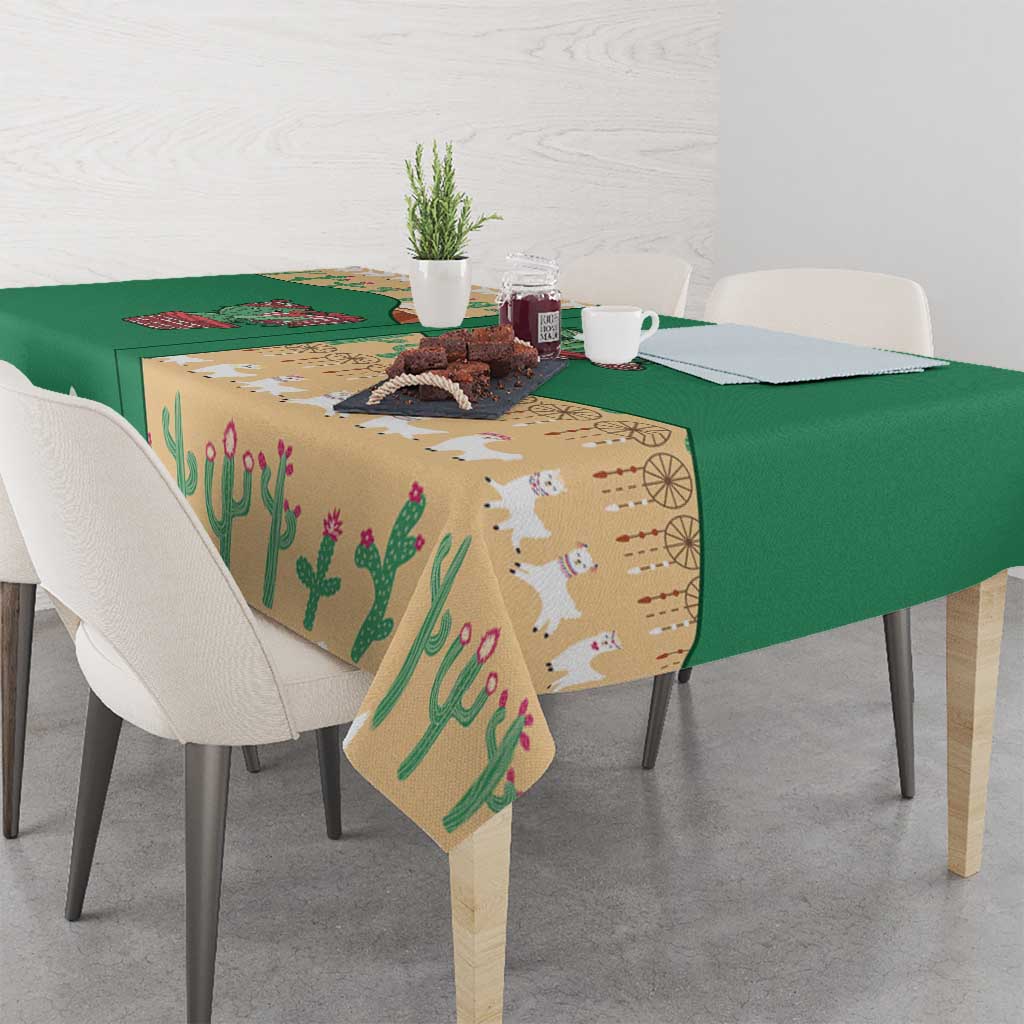 Western Yoke Tablecloth Cactus Christmas Cute Style - Wonder Print Shop