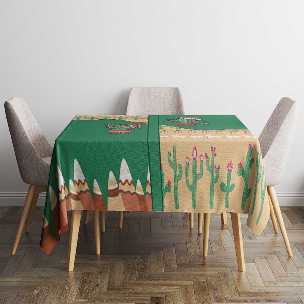 Western Yoke Tablecloth Cactus Christmas Cute Style - Wonder Print Shop