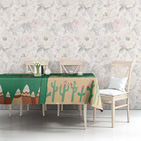 Western Yoke Tablecloth Cactus Christmas Cute Style - Wonder Print Shop