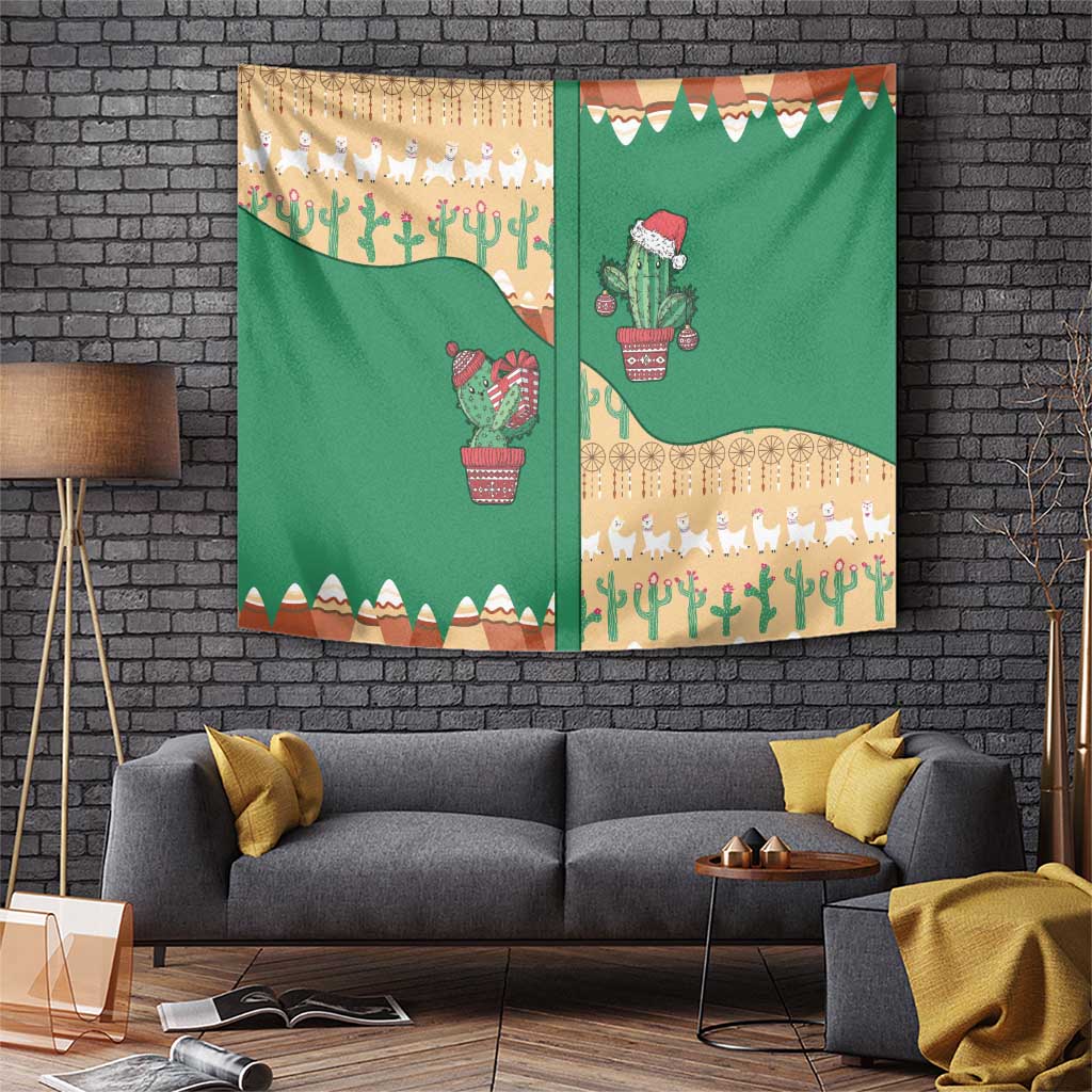 Western Yoke Tapestry Cactus Christmas Cute Style - Wonder Print Shop