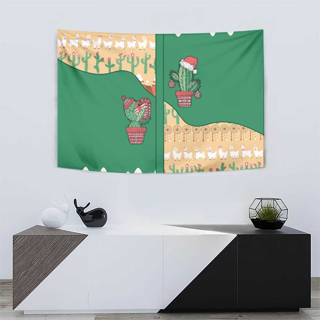 Western Yoke Tapestry Cactus Christmas Cute Style - Wonder Print Shop