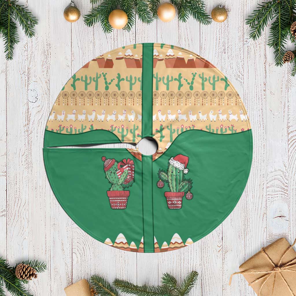 Western Yoke Tree Skirt Cactus Christmas Cute Style - Wonder Print Shop