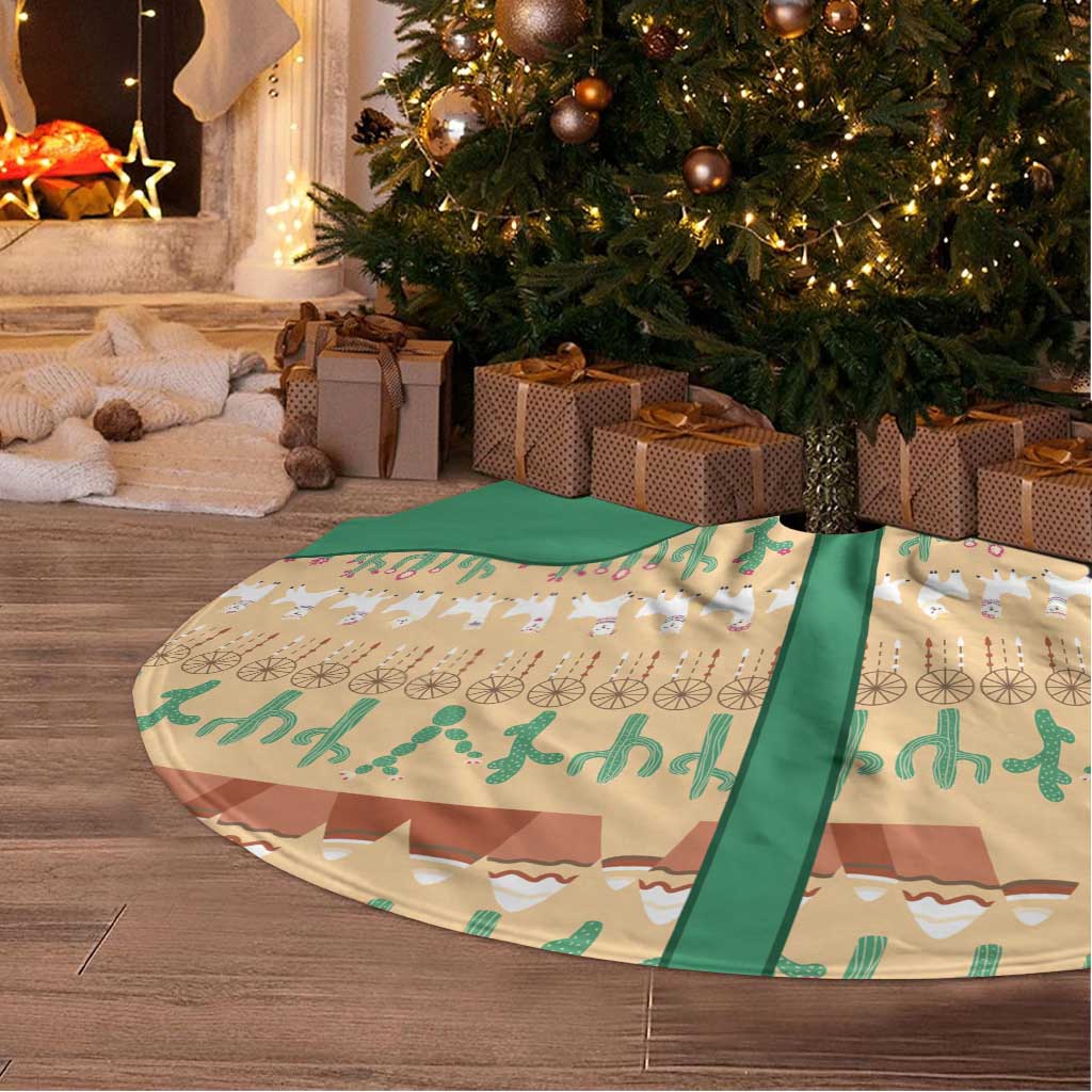 Western Yoke Tree Skirt Cactus Christmas Cute Style - Wonder Print Shop