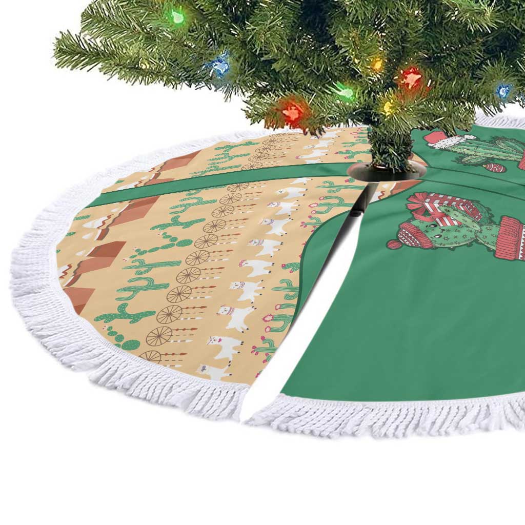 Western Yoke Tree Skirt Cactus Christmas Cute Style - Wonder Print Shop