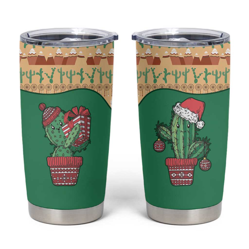 Western Yoke Tumbler Cup Cactus Christmas Cute Style - Wonder Print Shop
