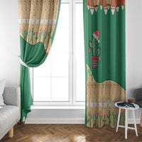 Western Yoke Window Curtain Cactus Christmas Cute Style - Wonder Print Shop