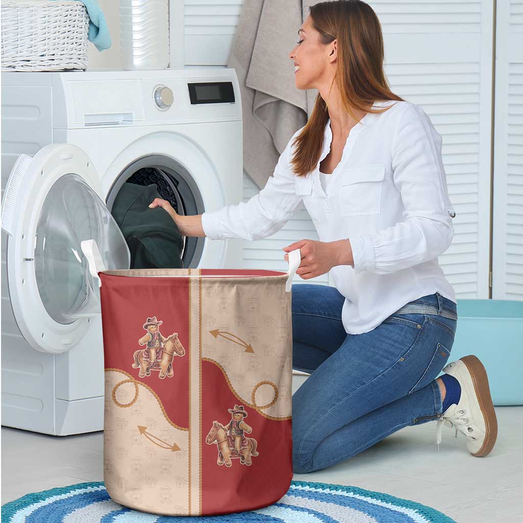 Western Yoke Laundry Basket Gingerbread Howdy Christmas - Wonder Print Shop