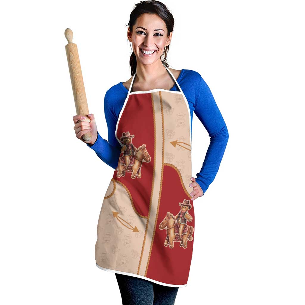 Western Yoke Apron Gingerbread Howdy Christmas - Wonder Print Shop
