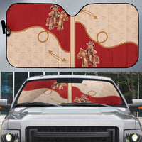 Western Yoke Auto Sun Shade Gingerbread Howdy Christmas - Wonder Print Shop