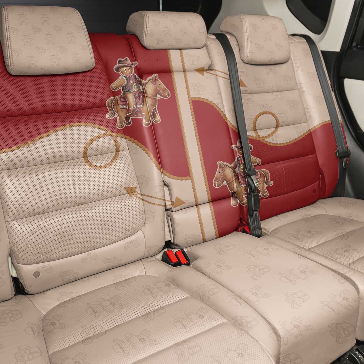 Western Yoke Back Car Seat Cover Gingerbread Howdy Christmas - Wonder Print Shop