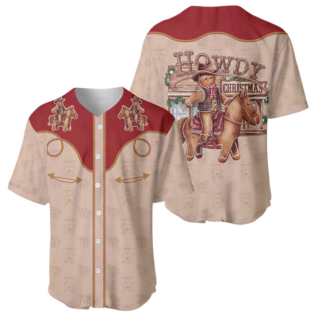 Western Yoke Baseball Jersey Gingerbread Howdy Christmas - Wonder Print Shop
