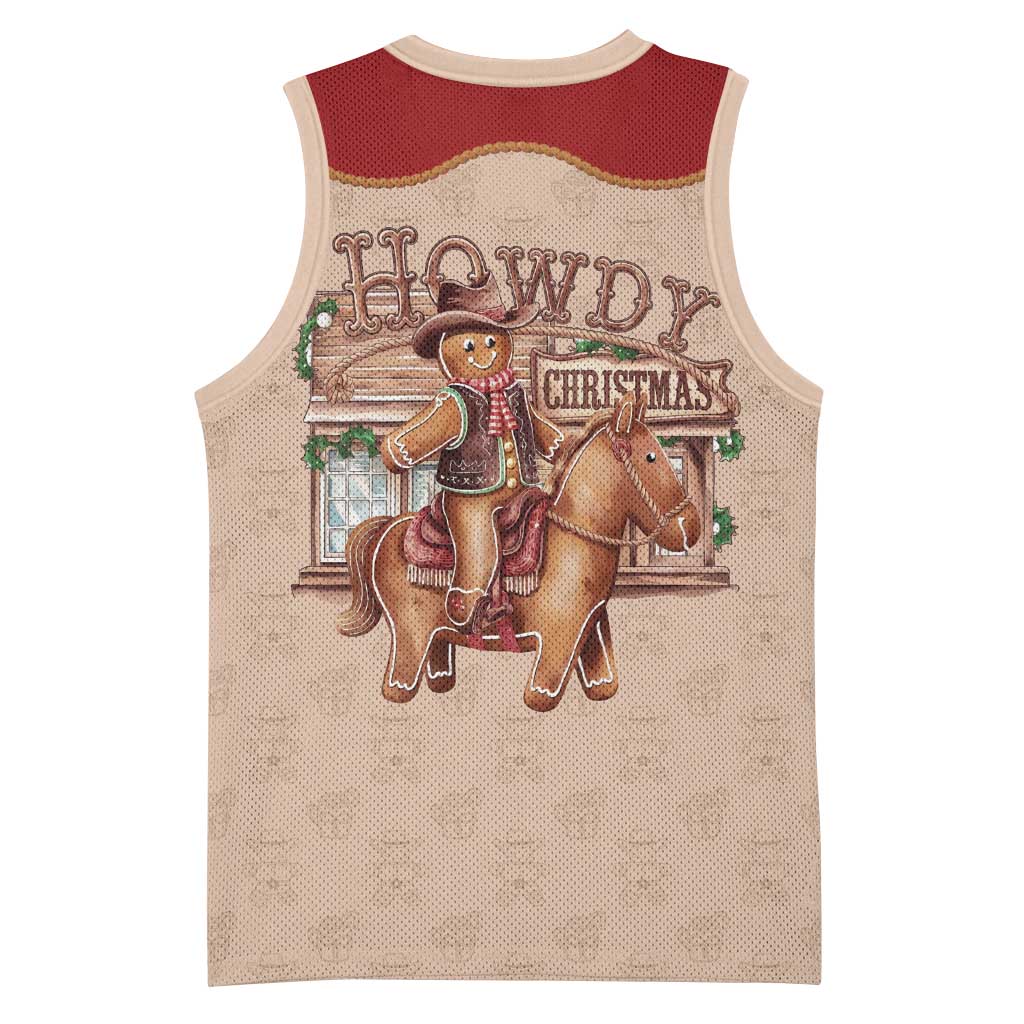 Western Yoke Basketball Jersey Gingerbread Howdy Christmas - Wonder Print Shop