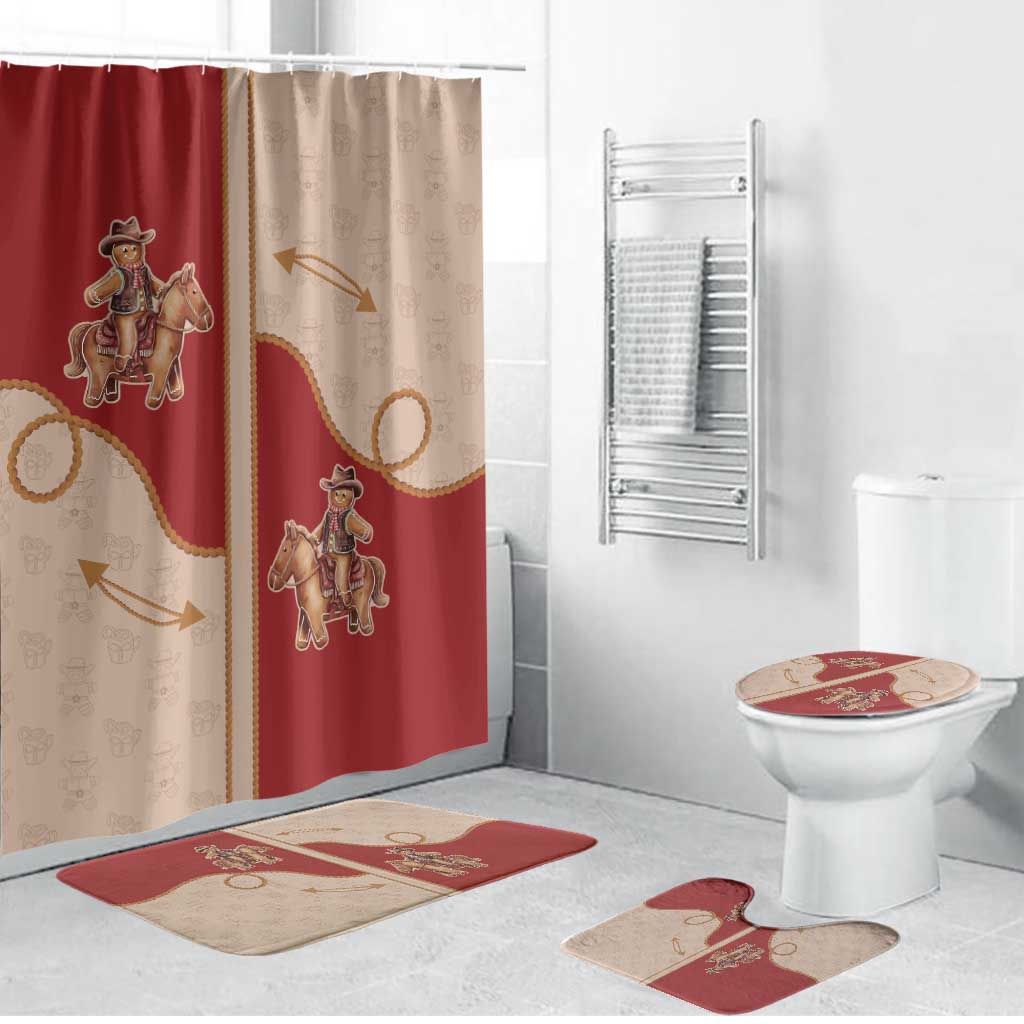 Western Yoke Bathroom Set Gingerbread Howdy Christmas - Wonder Print Shop