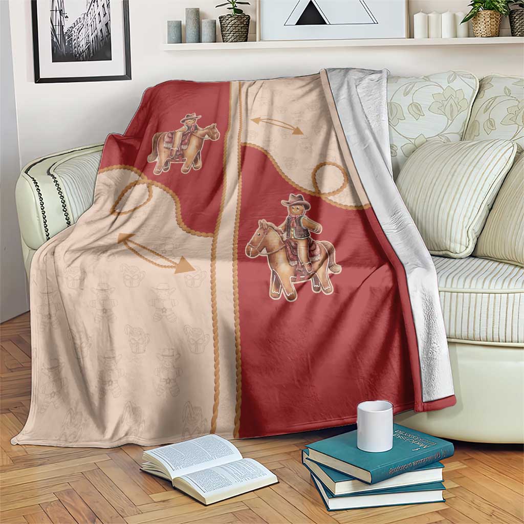 Western Yoke Blanket Gingerbread Howdy Christmas - Wonder Print Shop